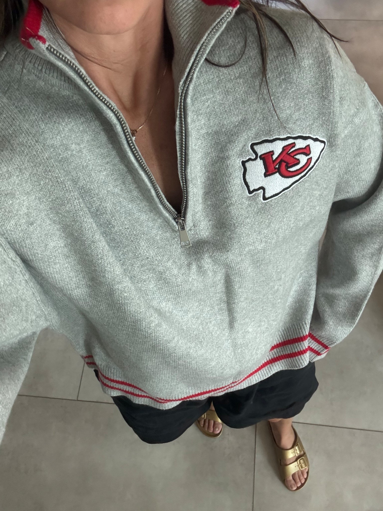 Chiefs sweater 25% off, copy code in app 

#LTKFindsUnder100 #LTKFallSale #LTKSaleAlert