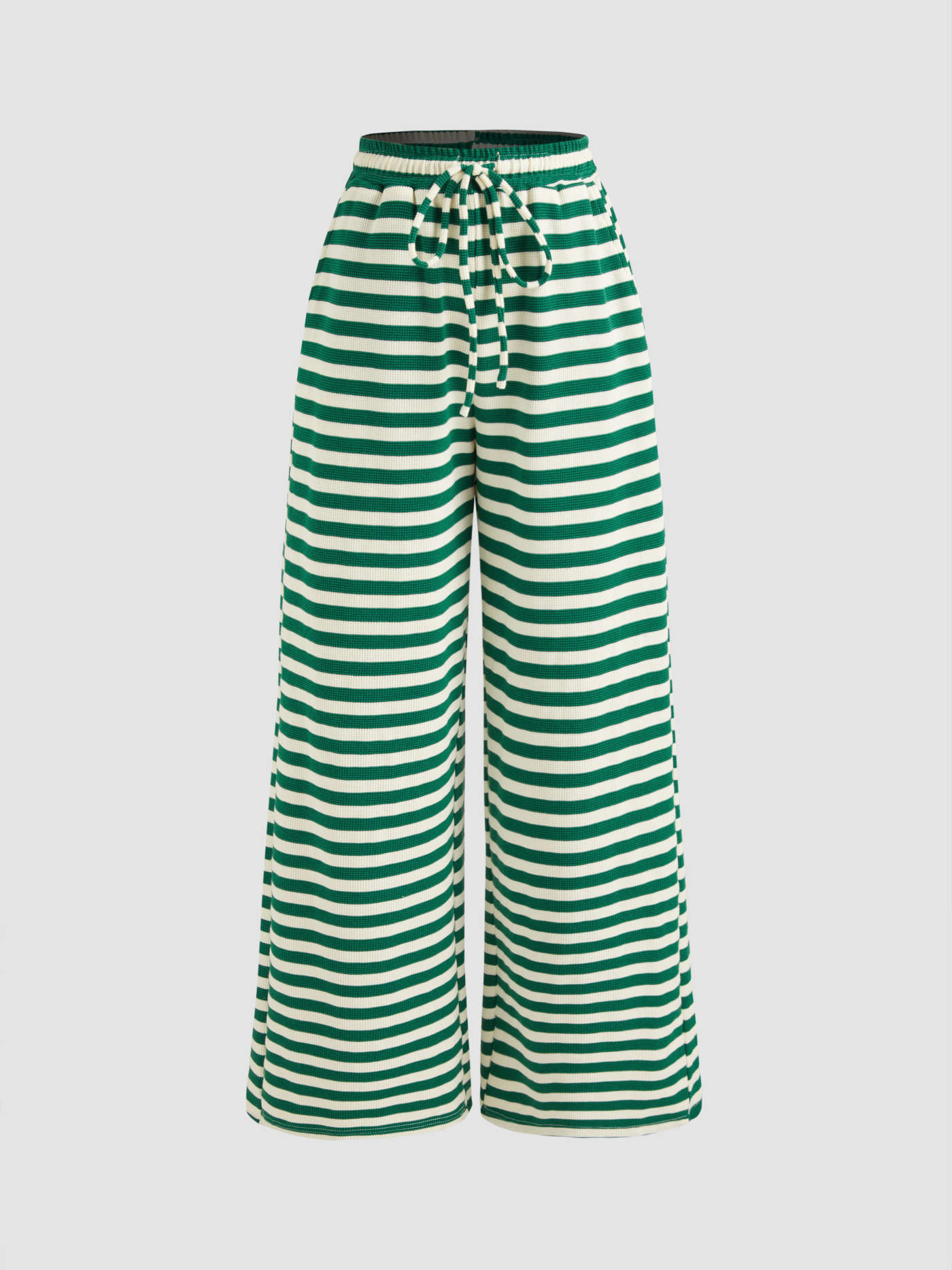 Mid Rise Striped Knotted Wide Leg Trousers | Cider