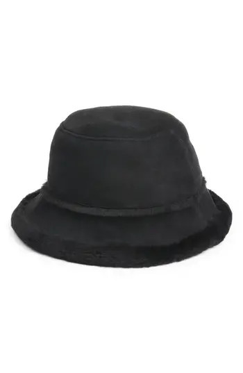 UGG® Sheepskin Bucket Hat in Black at Nordstrom Rack, Size Small/medium | Nordstrom Rack