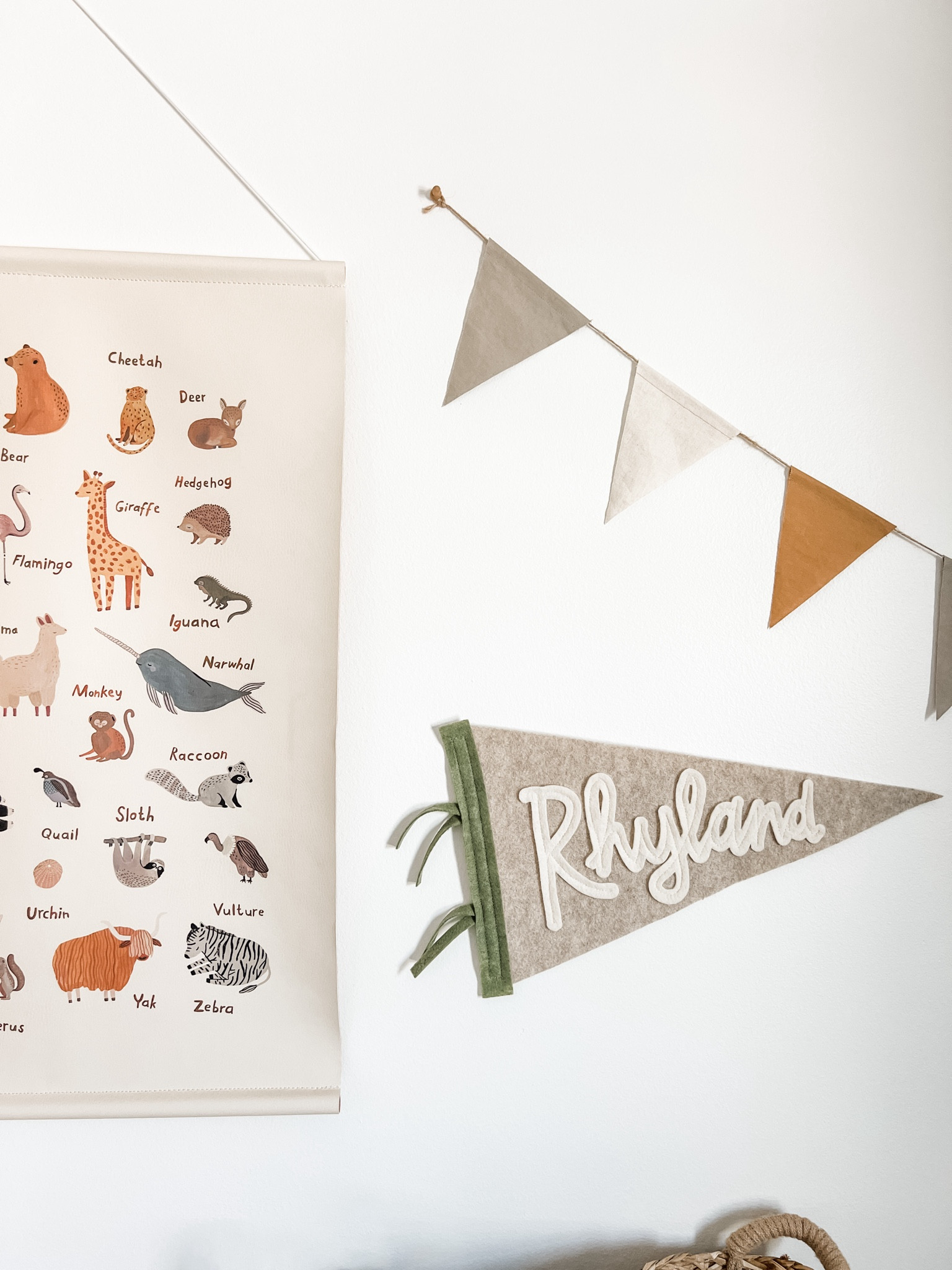 My favorite personalized addition to Rhy’s room! This is the cursive beige pennant with cream lettering and sage siding.

#LTKkids #LTKhome #LTKfamily