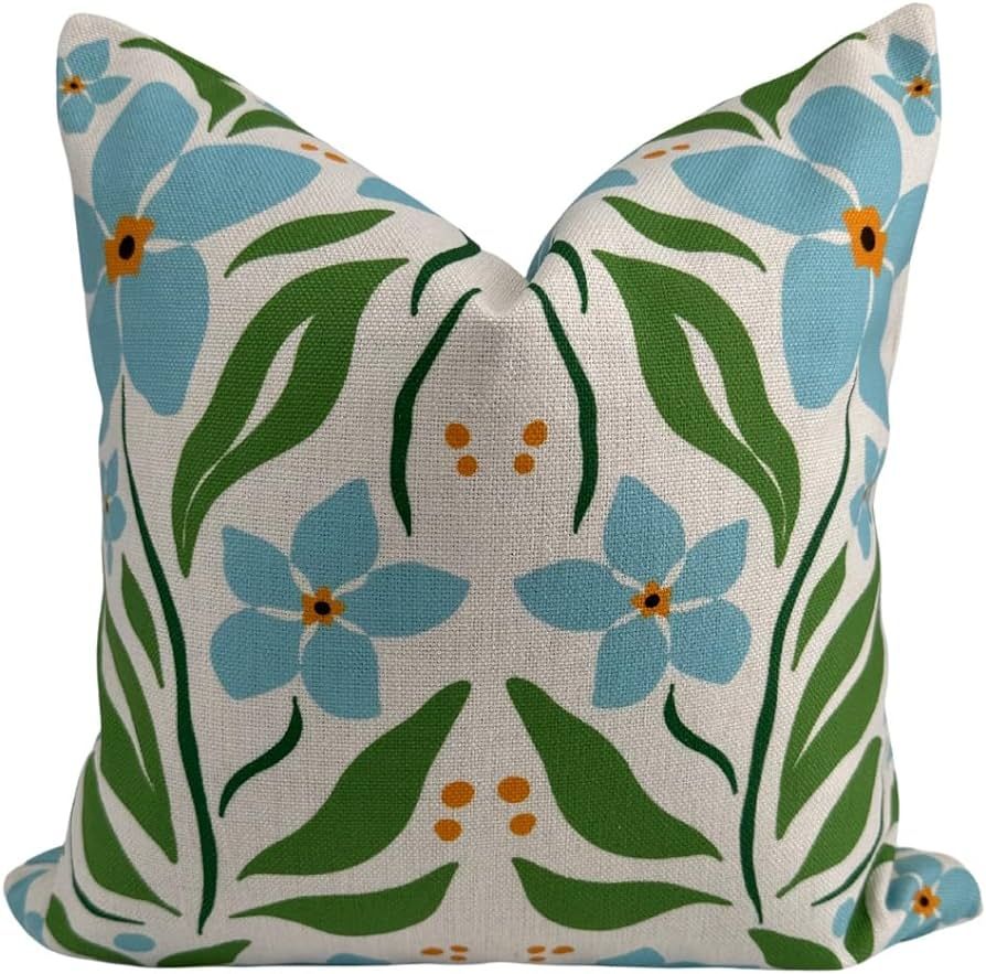 Jillien Harbor Rosemary Pillow Cover 18" x18' Coastal Grandmillennial Style | Amazon (US)