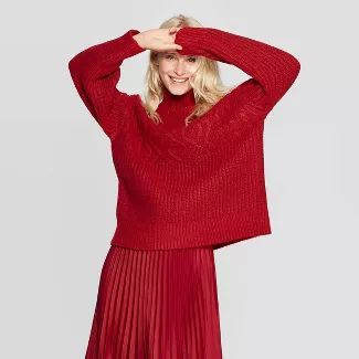 Women's Long Sleeve Mock Turtleneck Pullover Sweater - A New Day™ | Target