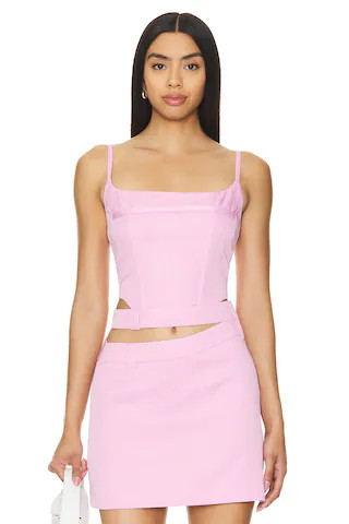 BY.DYLN Hendrix Corset in Pink Pinstripe from Revolve.com | Revolve Clothing (Global)