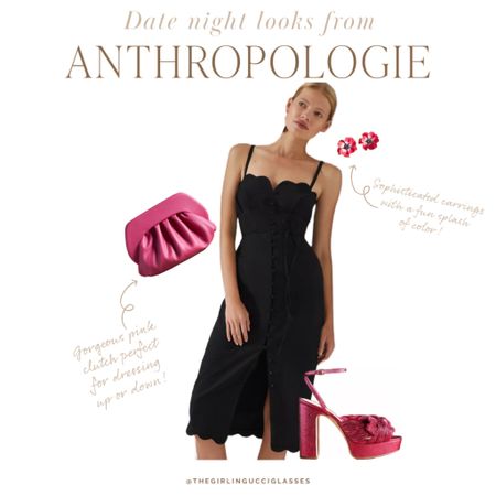 Looking for the perfect date night outfit? Anthropologie has got you covered from head to toe. 

Start off with a classic little black dress that'll make you feel confident and sexy. Then add some gorgeous pink accented accessories to bring some pop of color to your ensemble. Go for a pair of statement earrings, a chic clutch, and some strappy heels to complete your look. 

You'll be sure to turn heads and your date won't be able to take their eyes off of you!

#anthro #anthropologie #datenightlooks #pink #lbd

#LTKSeasonal #LTKitbag #LTKFind