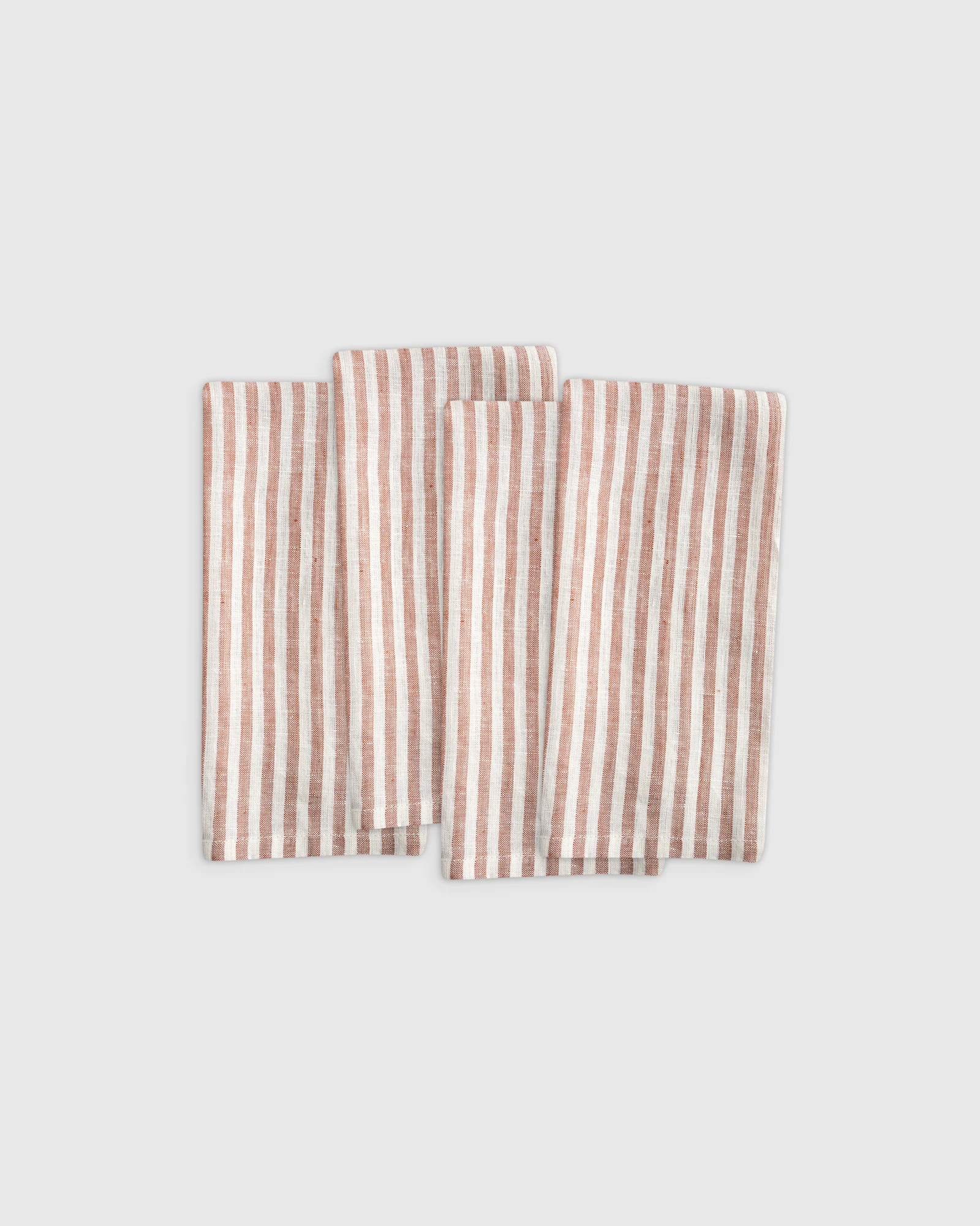 European Linen Stripe Napkins in Natural/White Stripe | Quince