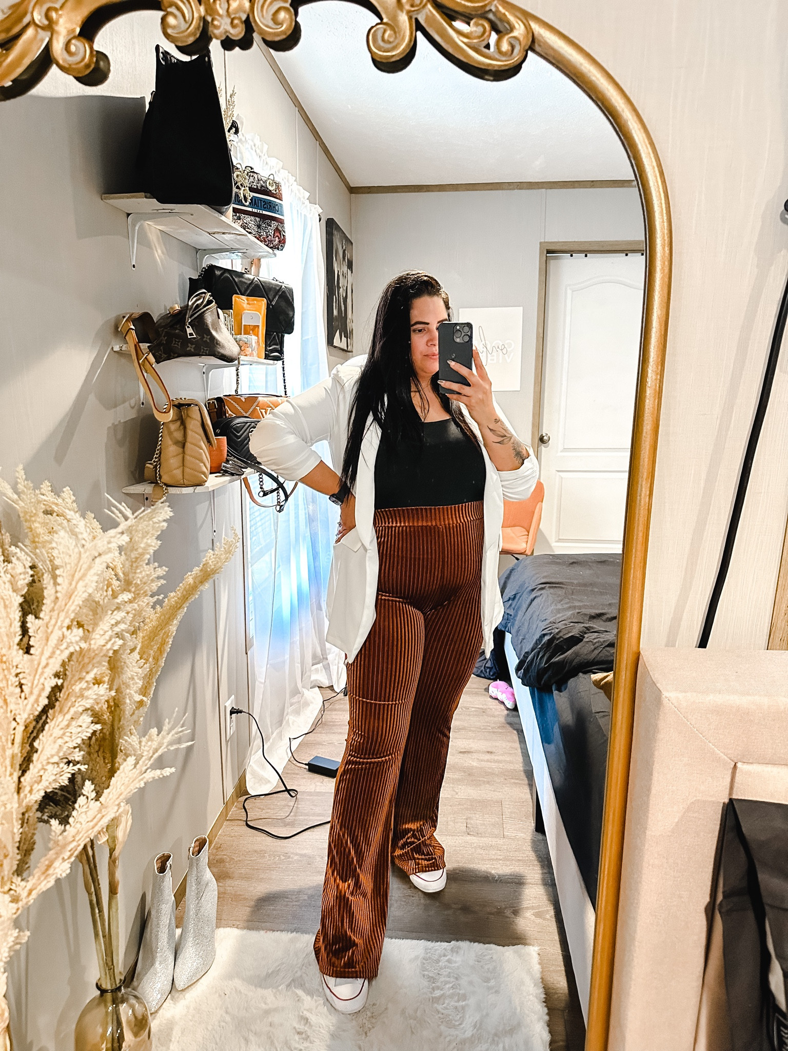 Blazer, free people, Amazon, velvet, business casual, white, rust, wide leg pants, flare leggings 

#LTKU #LTKFind #LTKcurves