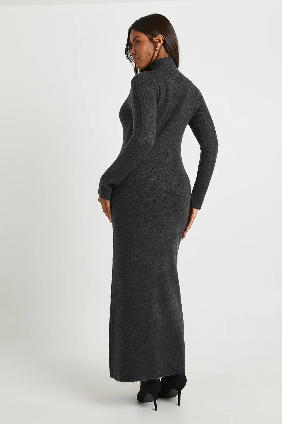 Super Soft High Neck Knitted Maxi Dress | boohoo (US & Canada)
