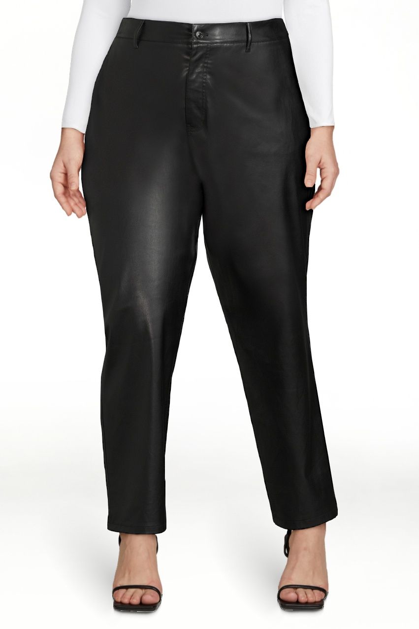 Sofia Jeans Women's Plus Size Eden Straight Super High Rise Faux Leather Pants, 29.5" Inseam, Siz... | Walmart (US)