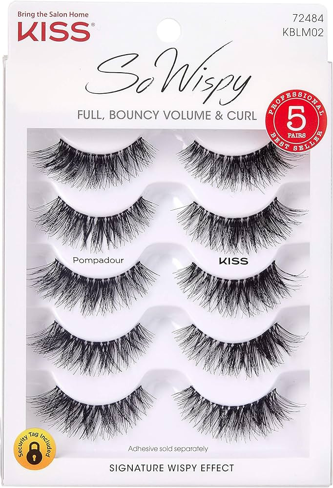KISS Blowout, False Eyelashes, 'Pompadour', 16 mm, Includes 5 Pairs Of Lashes, Contact Lens Frien... | Amazon (US)