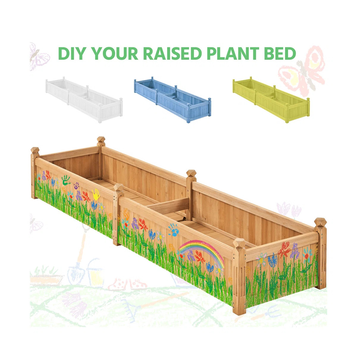 Rilynne Multiple-sized Fir Wood Rectangular Garden Planter | Wayfair North America