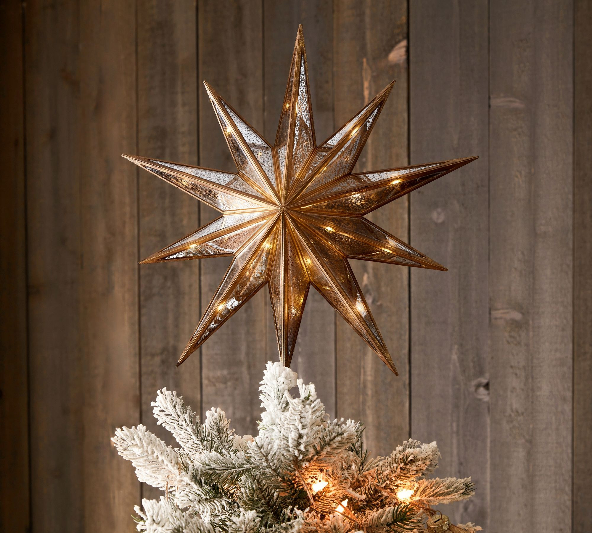 Lit Mirrored Star Tree Topper | Pottery Barn (US)