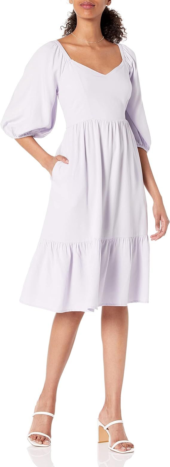 The Drop Women's Lexi Puff Sleeve Sweatheart Neckline Smocked Back Dress | Amazon (US)