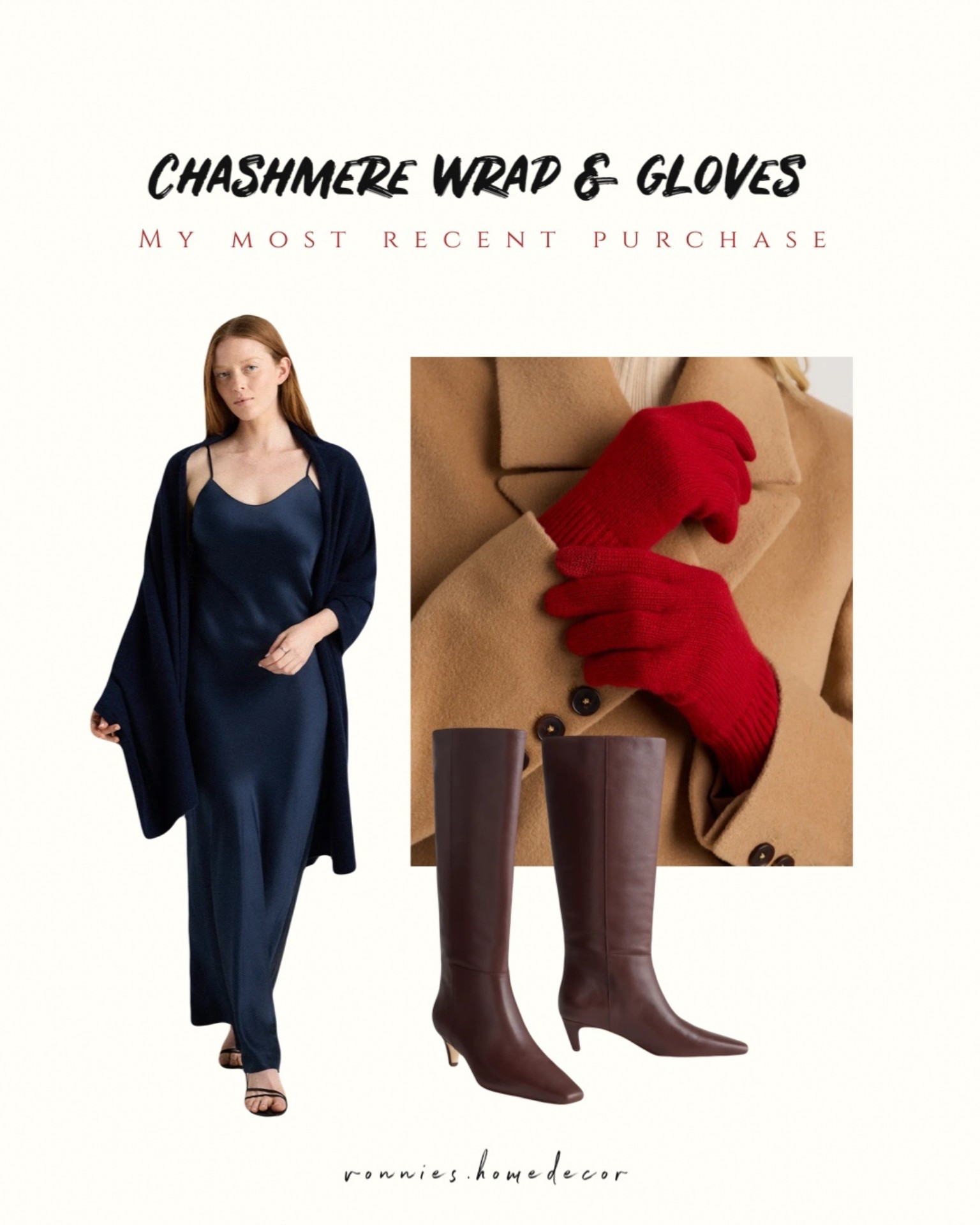 My most recent purchase. Chashmere wrap and machine gloves, expresso brown boots. All on sale. Silk and 💯 cashmere sweaters. 

#LTKCyberWeek #LTKSeasonal #LTKSaleAlert