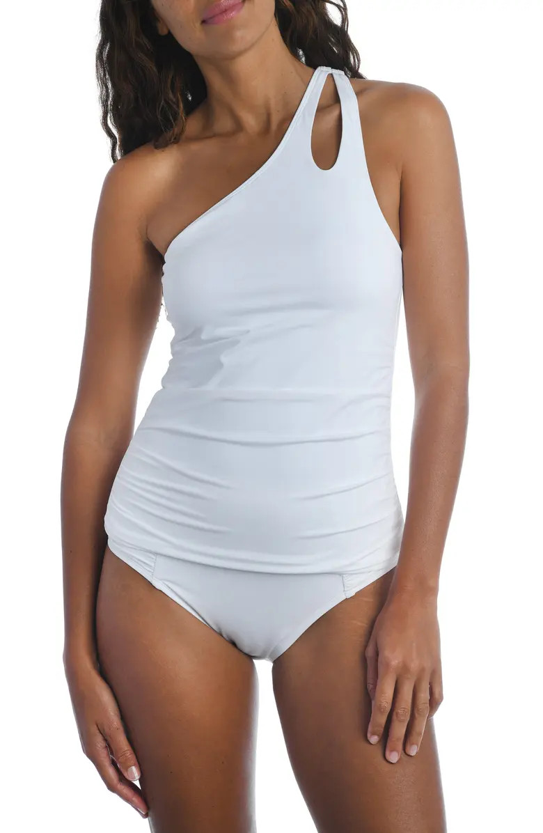 Island Goddess Ruched One-Shoulder Tankini Top | Nordstrom
