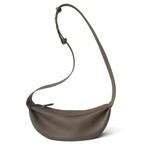 DONNAIN half Moon Bag Leather Crescent Bag for Women Wide Strap Hobo Sling Bag (Taupe) | Amazon (UK)
