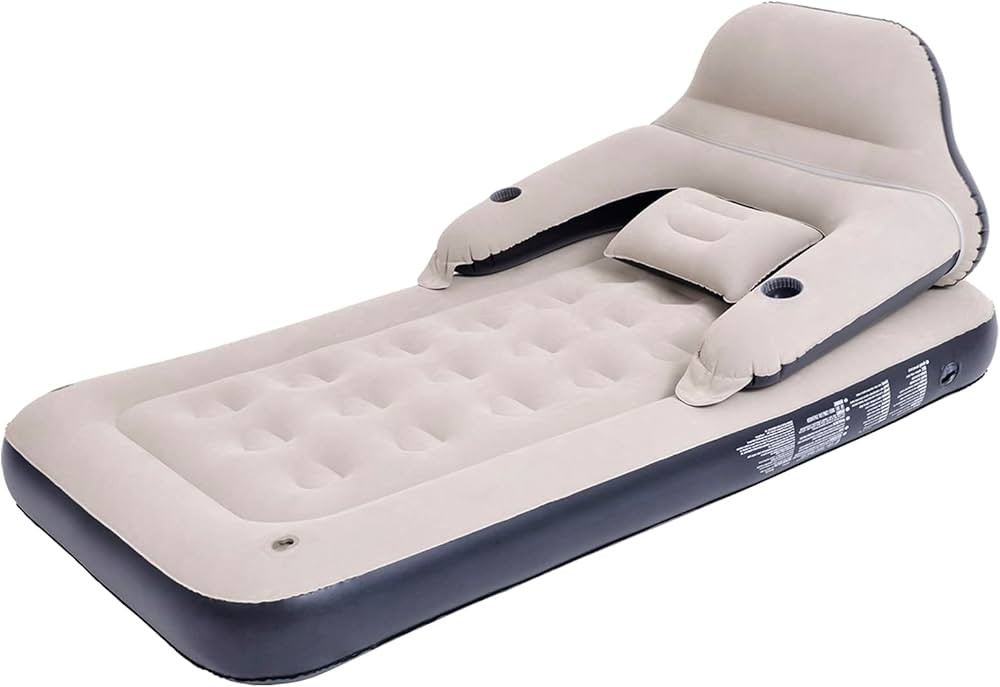 DIMAR GARDEN Twin Size Air Mattress with Headboard and Pillows, Blow Up Bed | Amazon (US)