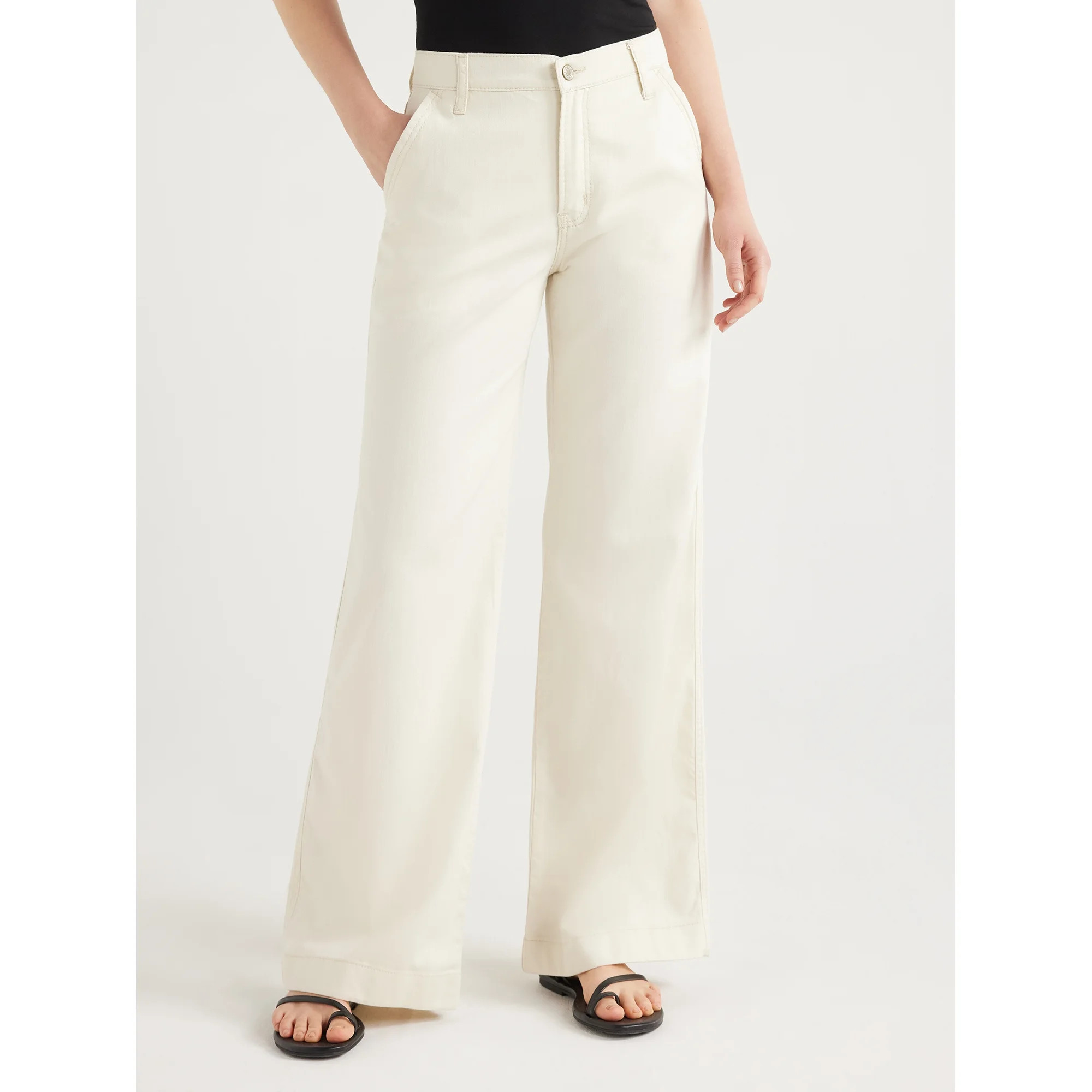 Scoop Women’s Slouchy Wide Leg Jeans, Sizes 0-18 | Walmart (US)