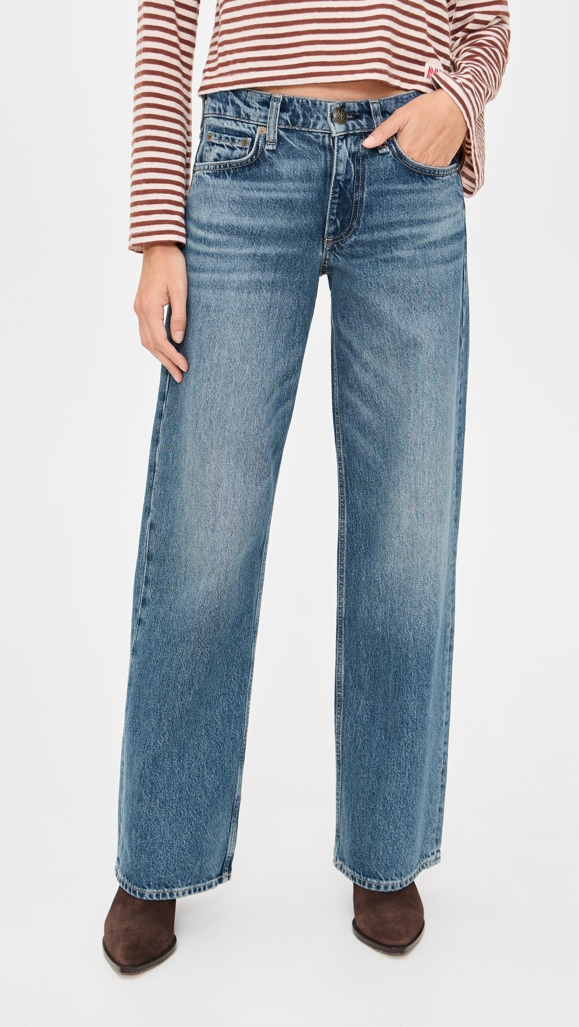 Saige Low Rise Full Relaxed Straight Jeans | Shopbop