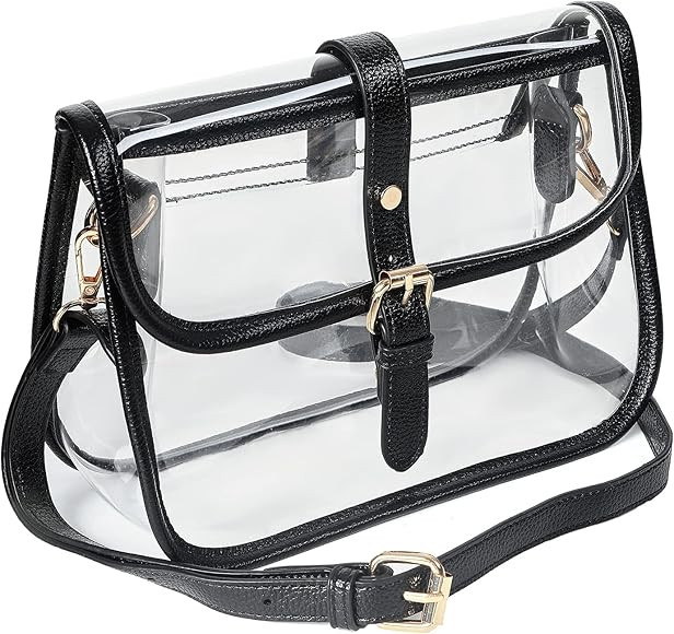 Y&R Direct Clear Saddle Crossbody Bag Gift for Women Clear Purses for Stadium Concert Gameday Mag... | Amazon (US)
