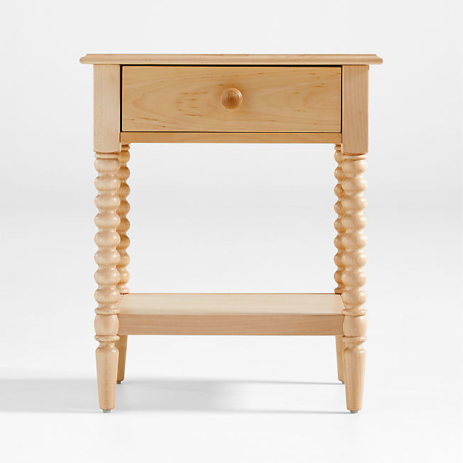 Jenny Lind Maple Wood Spindle Kids Nightstand with Drawer + Reviews | Crate & Kids | Crate & Barrel
