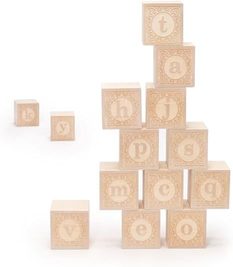 Uncle Goose Lowercase Alphablank Blocks - Made in The USA | Amazon (US)