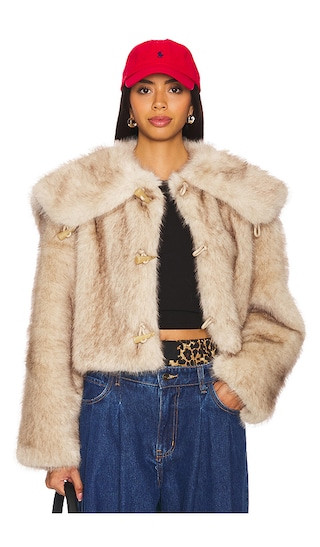 Hamilton Fox Cropped Jacket in Tan | Revolve Clothing (Global)