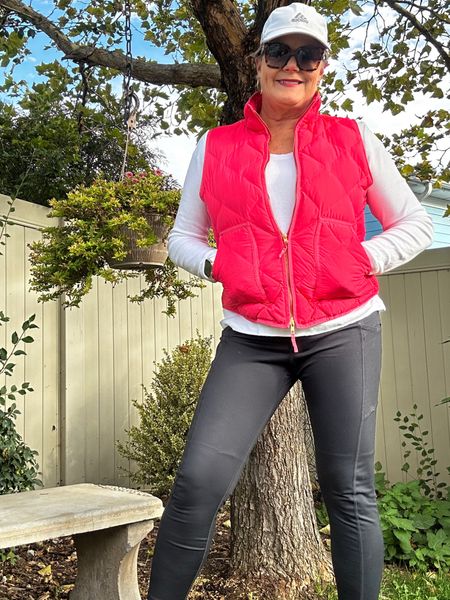 Loving a fun bright colored puffer vest! The pink hue just brings joy especially on a gloomy day! #pinkpuffervest #puffervest #vest @walmart 

#LTKstyletip #LTKover40 #LTKSeasonal