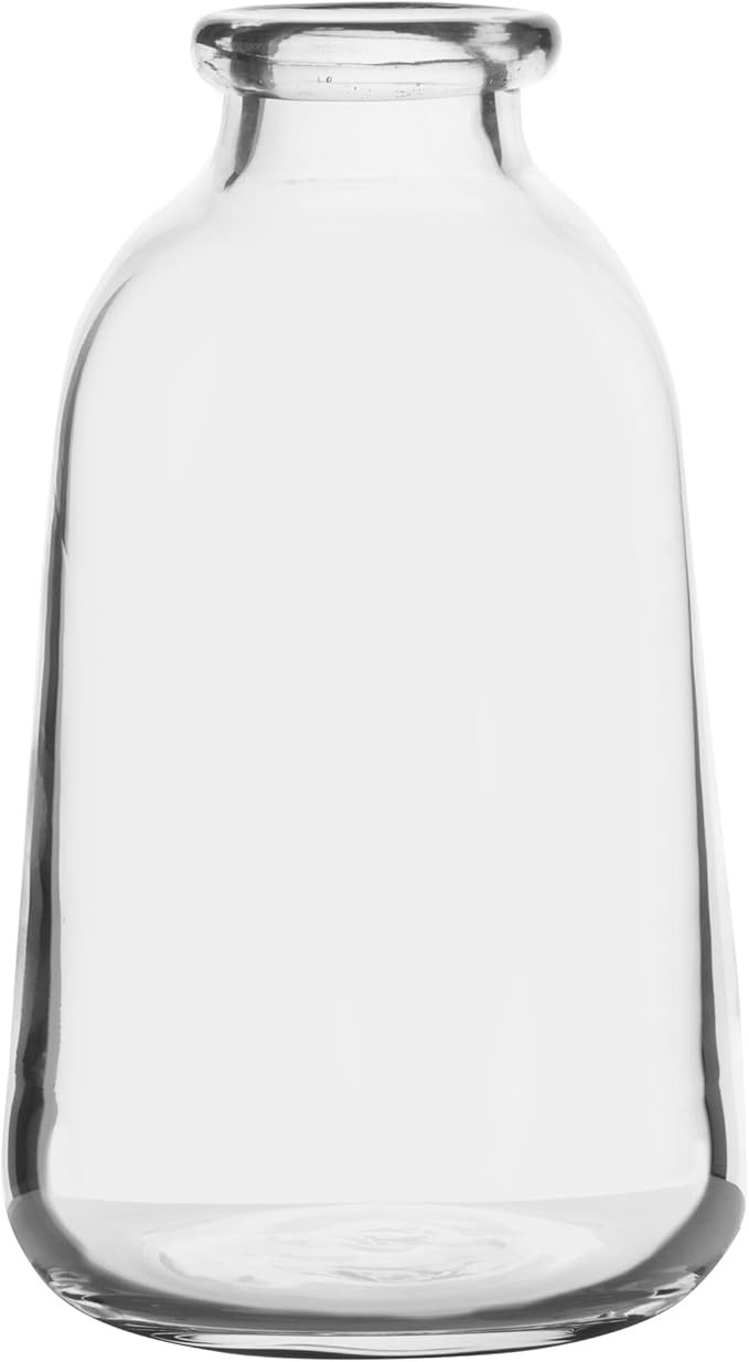 Elements Glass Milk Bottle Vase, for Use with Dried or Faux Flowers and Greenery, 6.7x6.7x9.4 Inc... | Amazon (US)