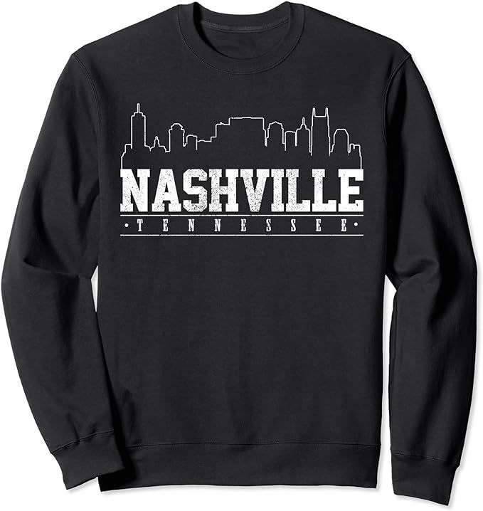 Nashville Skyline Tennessee Souvenir Music City Gift Sweatshirt | Amazon (US)