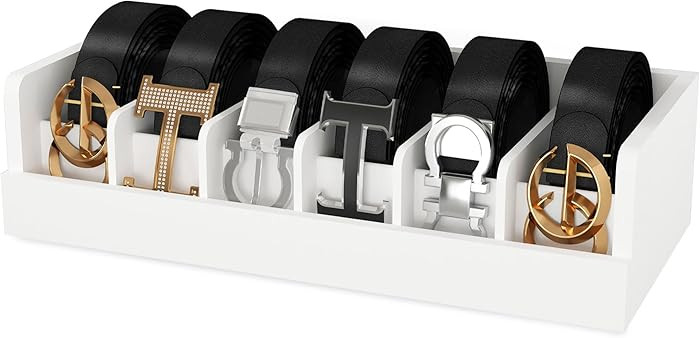 Belt Organizer for Drawer - Bamboo Belt Storage Organizer | Belt Rack for Closet Wall Mount Men W... | Amazon (US)