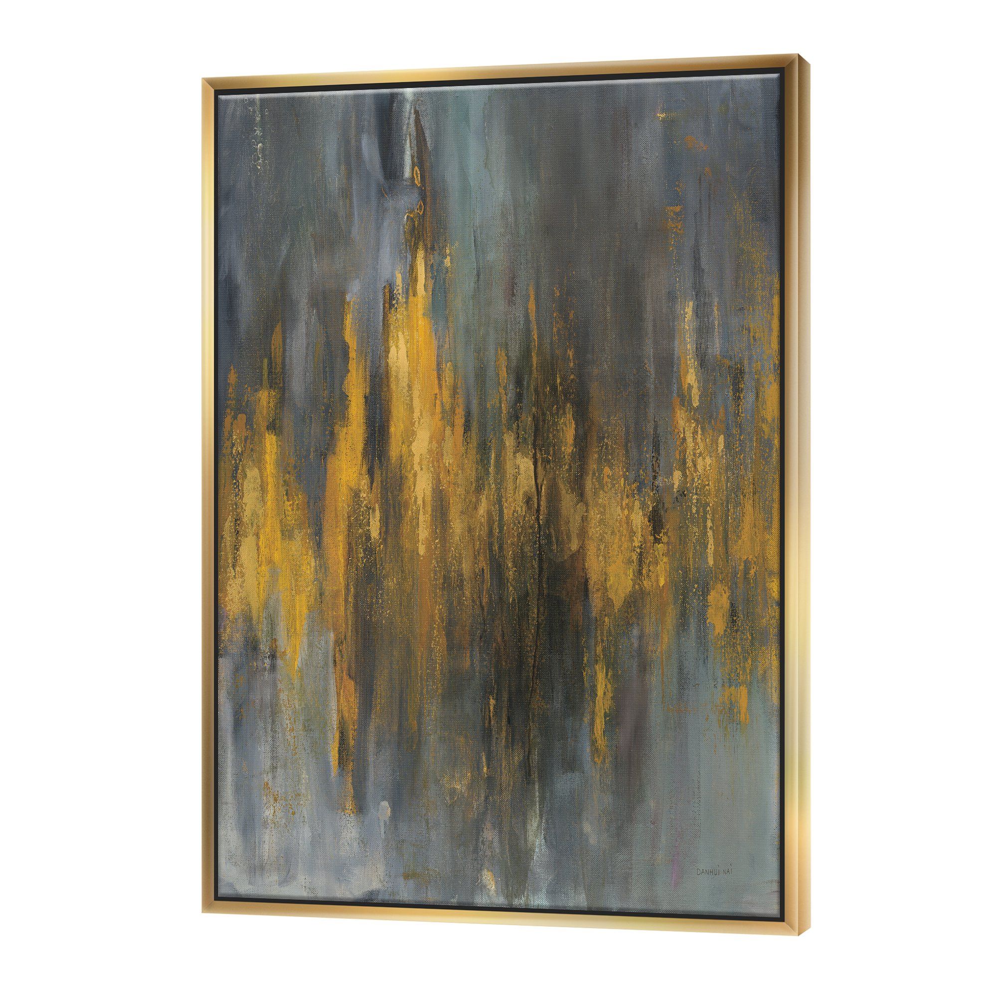 Designart ' Black and Gold Glam Abstract ' Modern & Contemporary Framed Canvas | Walmart (US)