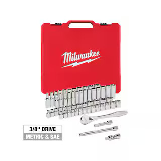 3/8 in. Drive SAE/Metric Ratchet and Socket Mechanics Tool Set (56-Piece) | The Home Depot