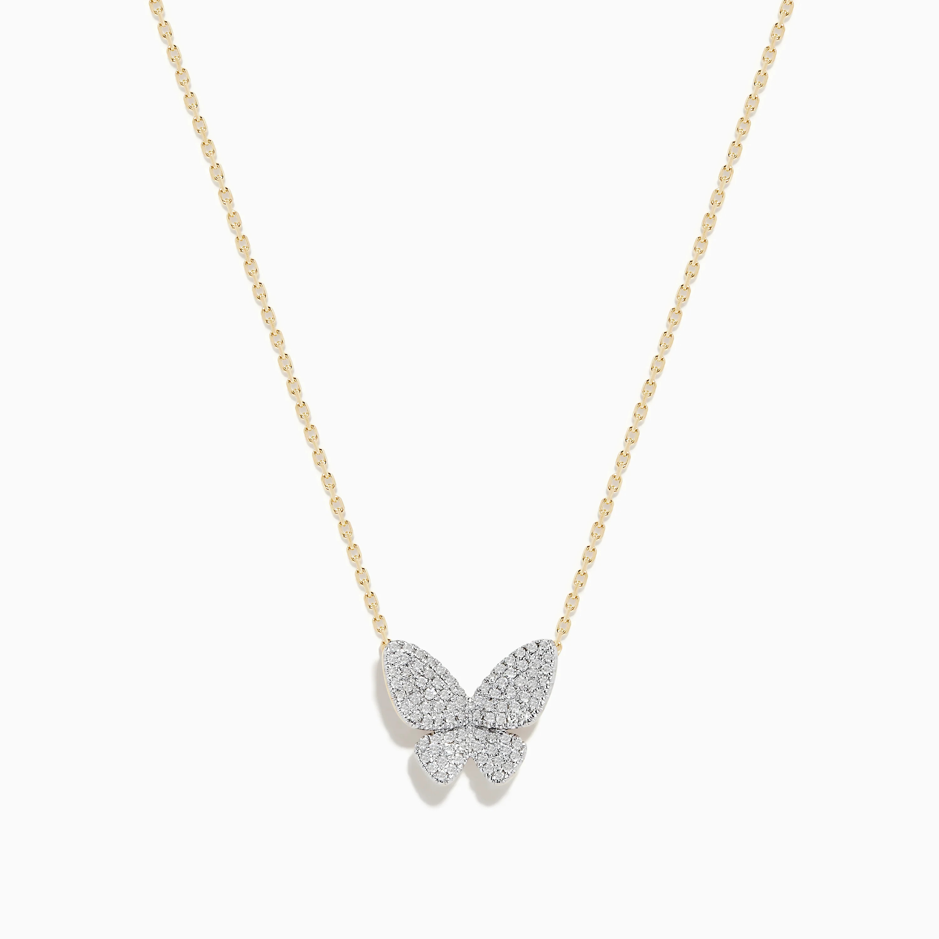 Nature 14K Yellow Gold Diamond Butterfly Necklace | Effy Jewelry