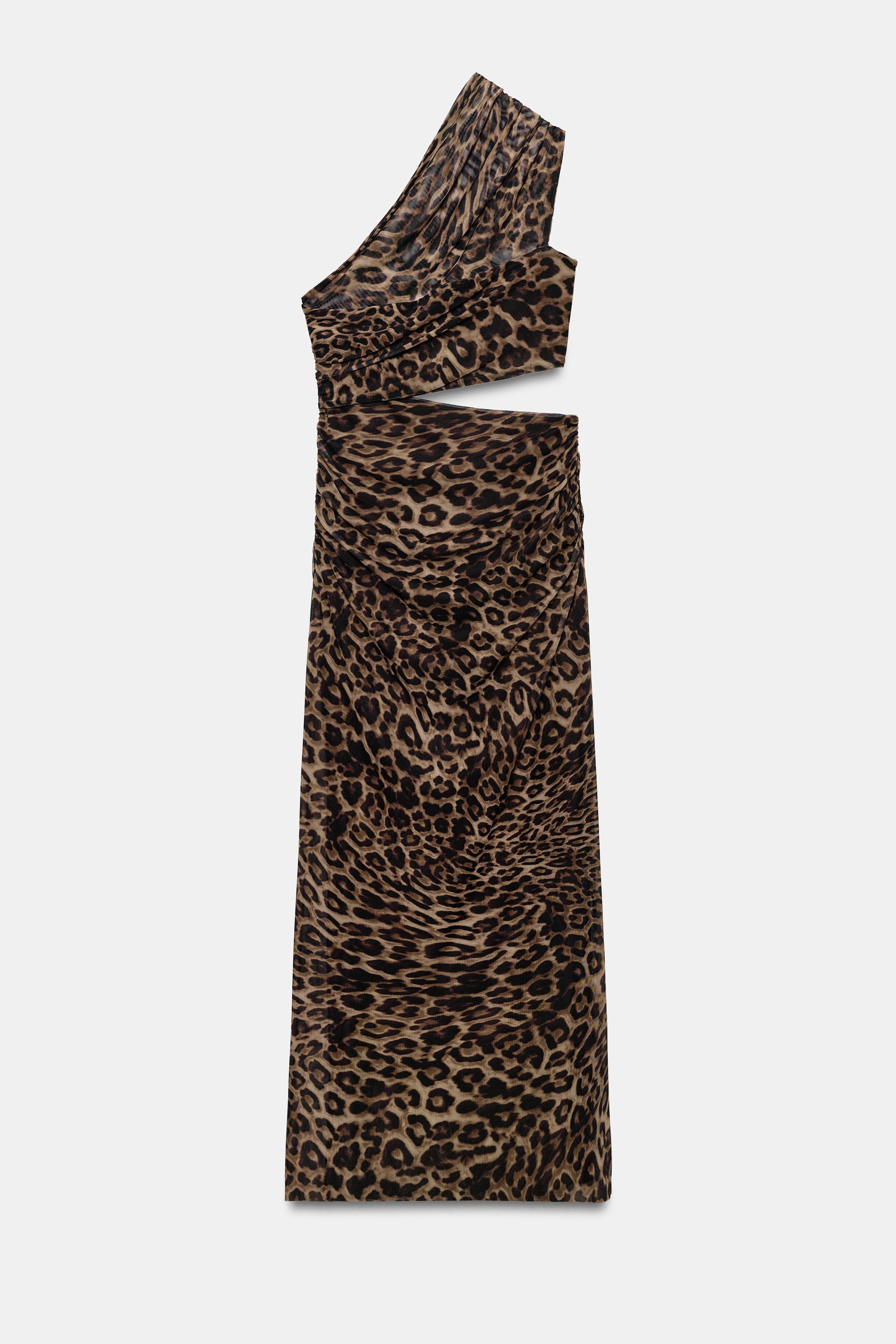 ANIMAL PRINT LONG SLIT DRESS | Zara UK