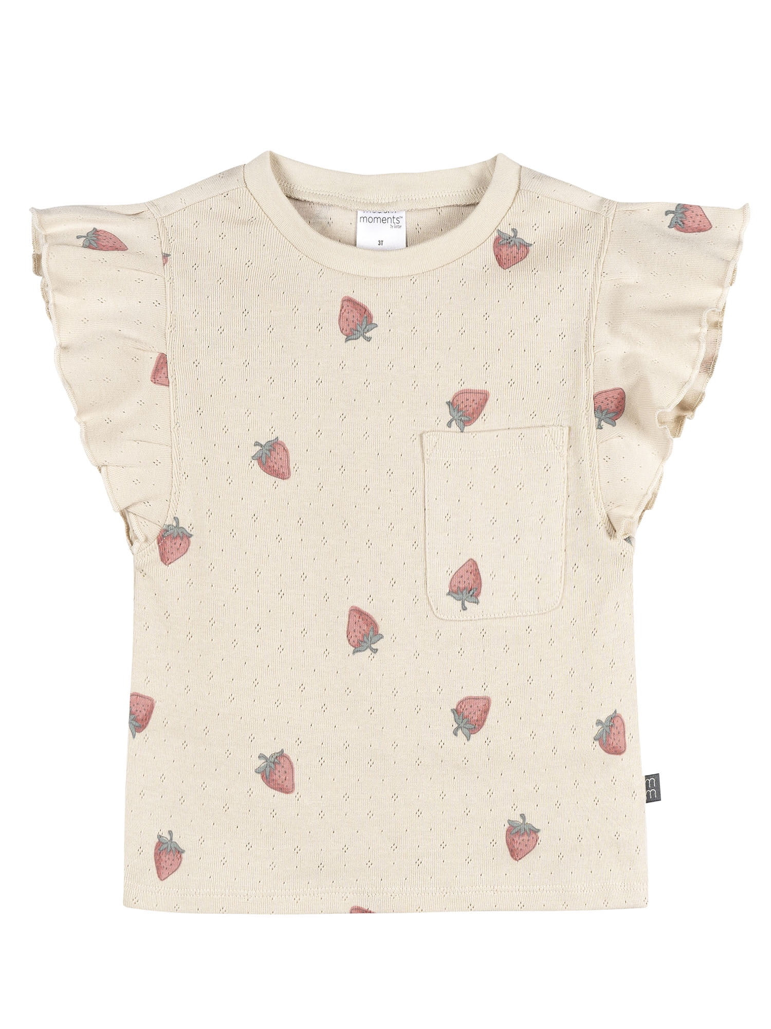 Modern Moments by Gerber Baby and Toddler Girl Pleated Ruffle Sleeve Top, Sizes 0/3 Months - 5T | Walmart (US)