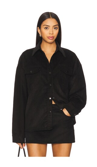 Daniele Shirt Jacket in Black Corduroy | Revolve Clothing (Global)