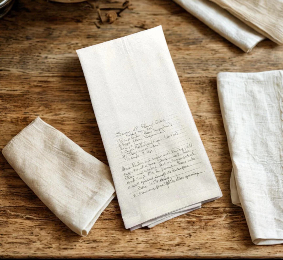 Custom Recipe Tea Towel, Family Heirloom Recipe Tea Towel, Handwritten Recipe, Family Recipe, Gra... | Etsy (Global)