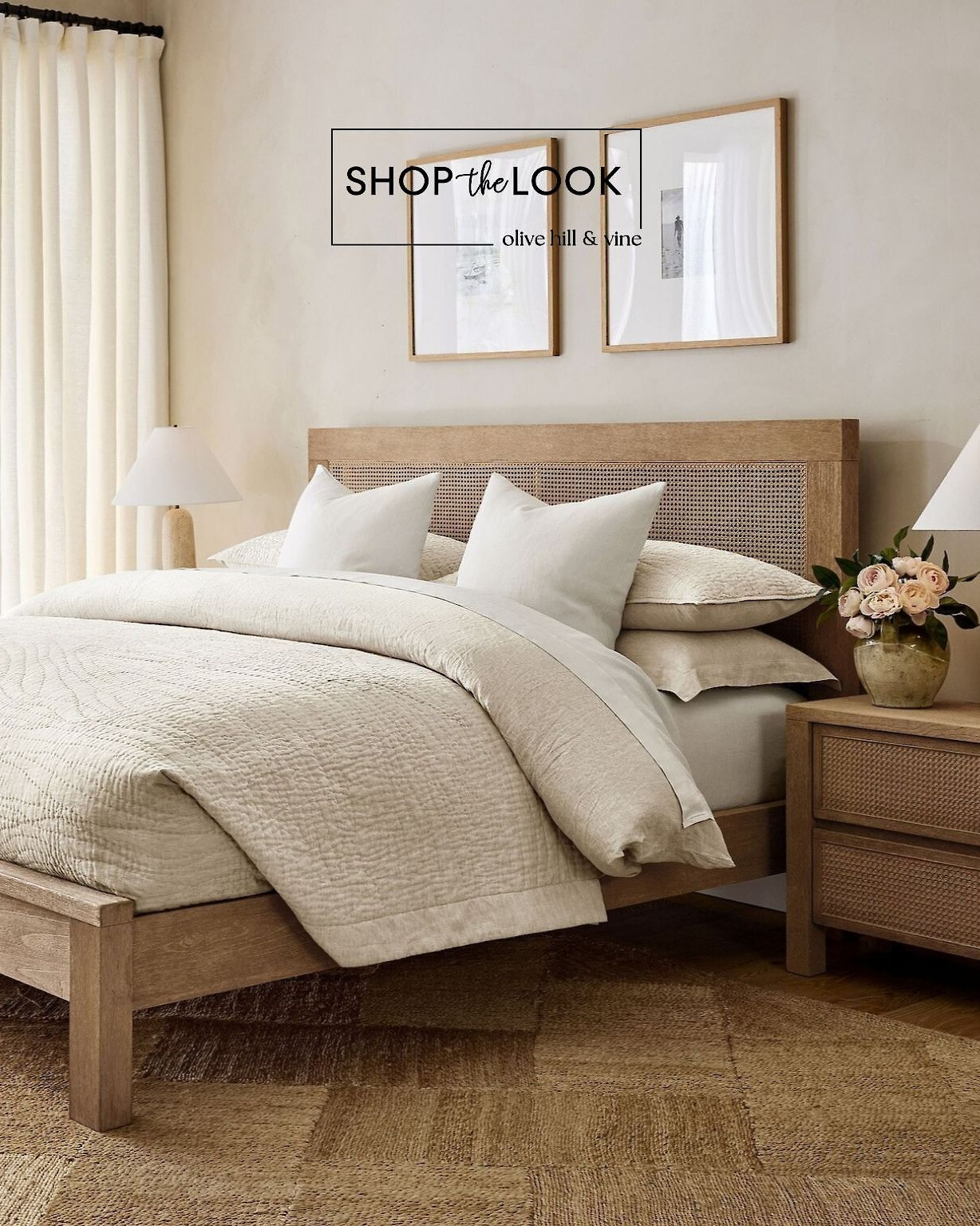 We’re loving this elegant bedroom with substantial furniture in a beachy light finish, featuring handwoven rattan cane. A diamond jute rug adds texture, while a flax linen quilt and marble table lamp bring effortless sophistication.  

 

#LTKHome #LTKStyleTip #LTKFamily