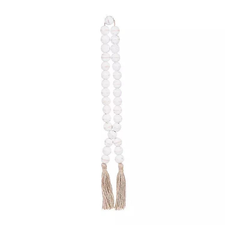 White Bead Loop with Tassel | Kirkland's Home