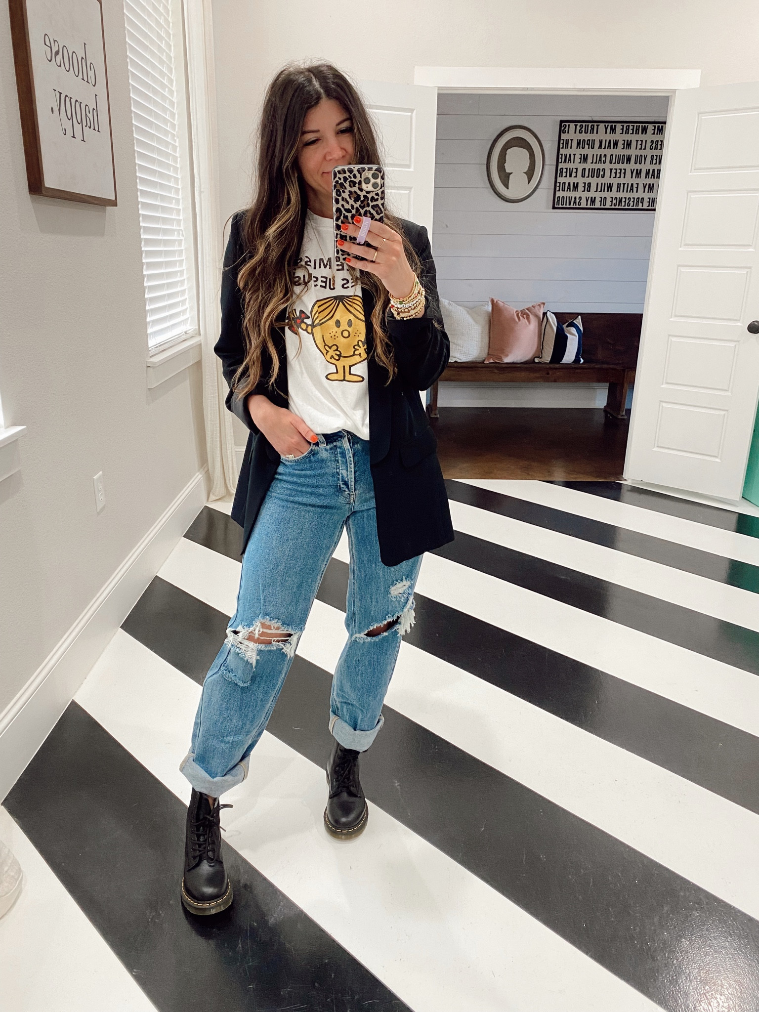 Tee is from thelightblonde 
wild fable mom jeans are true to size
dr martens are true to size

#LTKstyletip #LTKshoecrush #LTKSeasonal