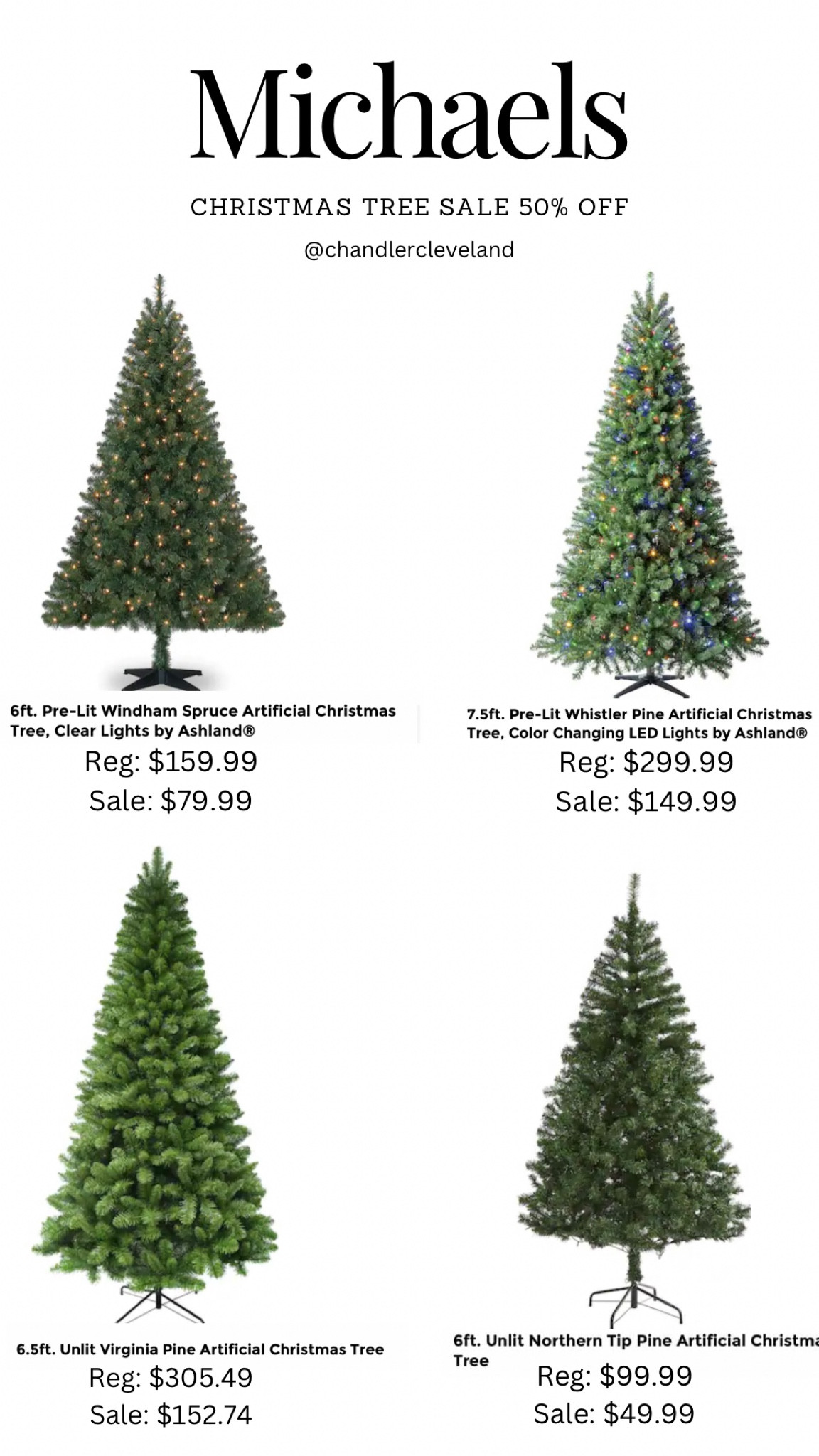 Michaels 50% off Christmas trees! These are great prices! Get them before they’re gone! 6.5 ft Christmas trees! 

#LTKsalealert #LTKSeasonal #LTKHoliday