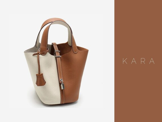 Genuine Cowhide Leather Handbag Top Handle Bag Mixed Color | Etsy | Etsy (US)