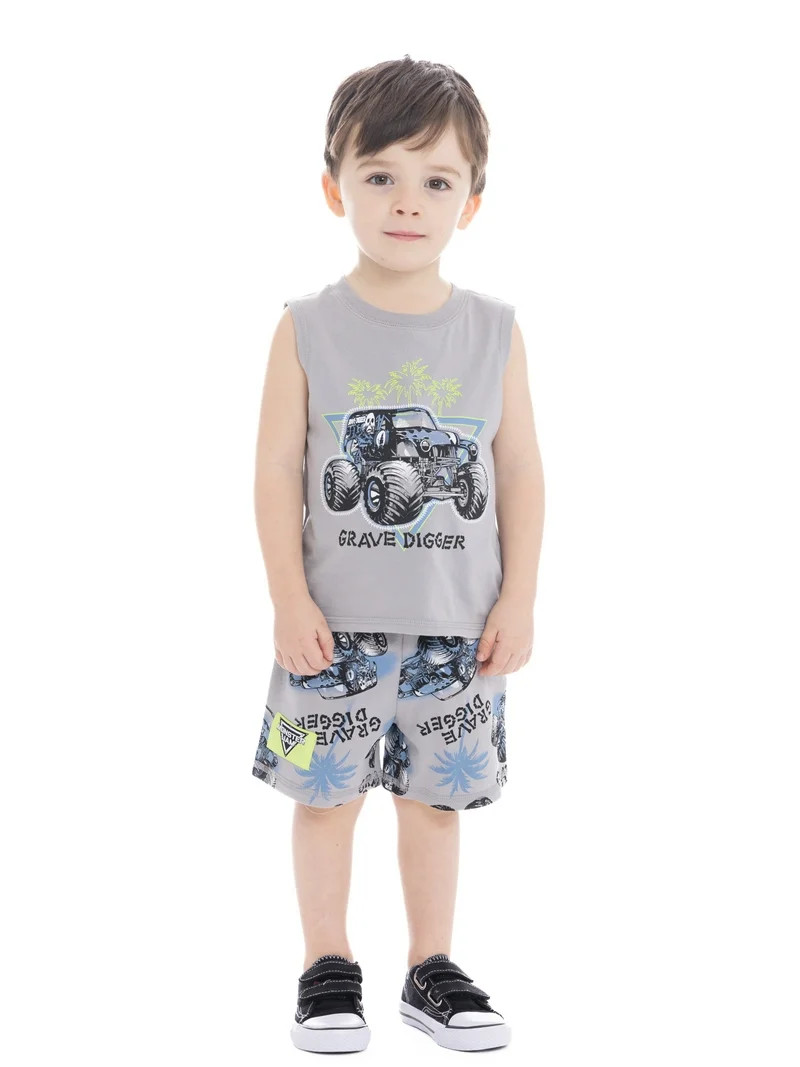 Monster Jam Boys Graphic Tank Top with Matching all Over Print Short, 2 Piece Set, Sizes 4-8 | Walmart (US)