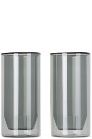 Grey Double Wall Glass Set, 16 oz | SSENSE
