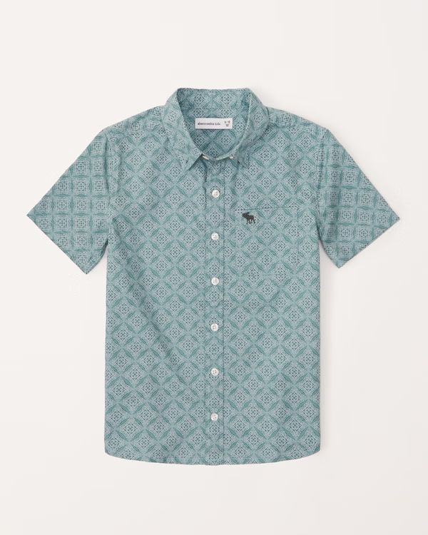 woven short-sleeve icon shirt | Abercrombie & Fitch (US)