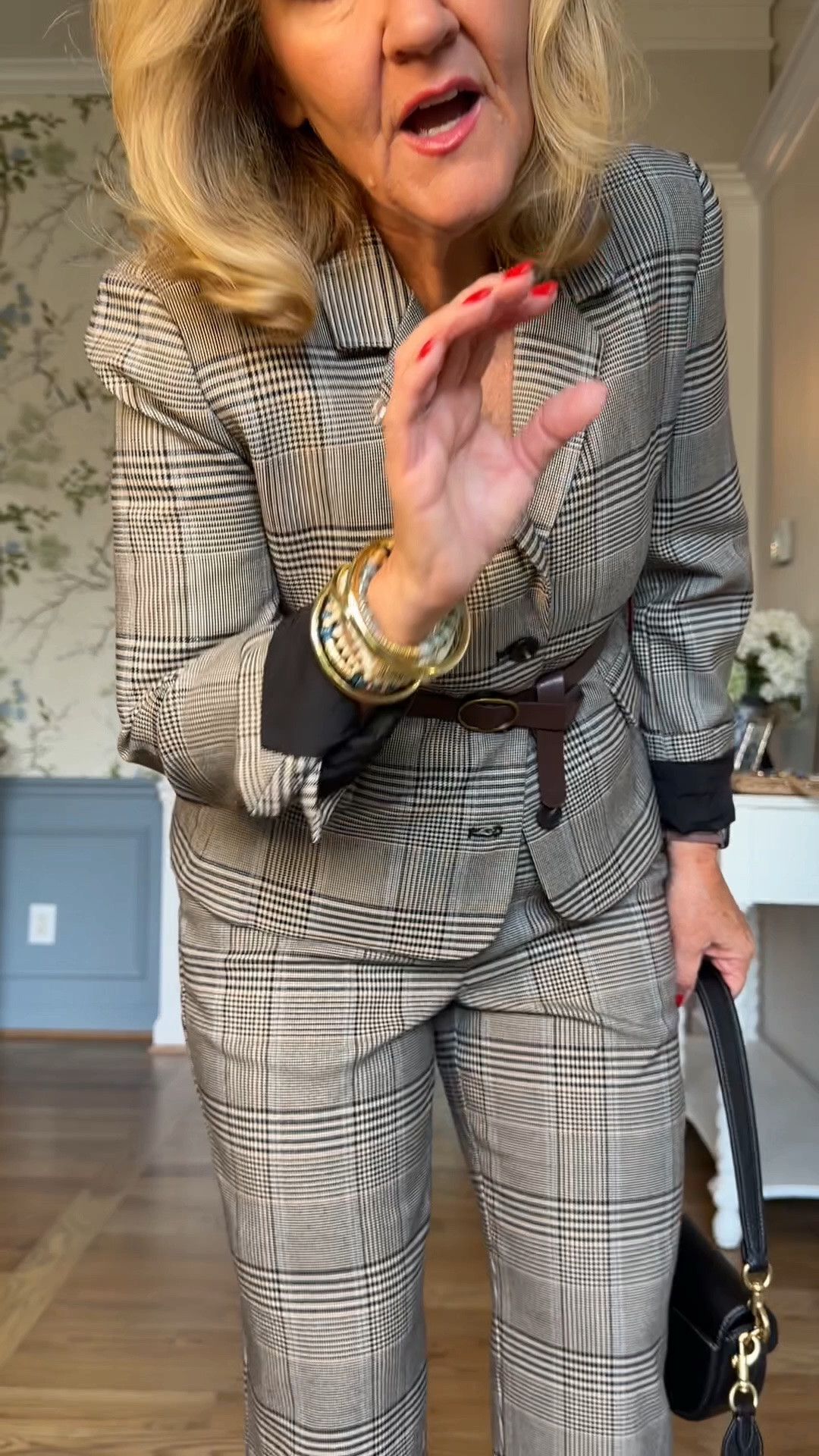 Vince Camuto suit available on the Nordstrom anniversary sale
I am wearing the 10 petite in the jacket and eight petite in the pants
The belt is removable and you do not need to wear it with the belt
Linking a similar shoe
Coach bag is also available on the anniversary sale

Fall outfit, work outfit, professional attire, women’s suit plaid suit

#LTKSaleAlert #LTKOver40 #LTKWorkwear