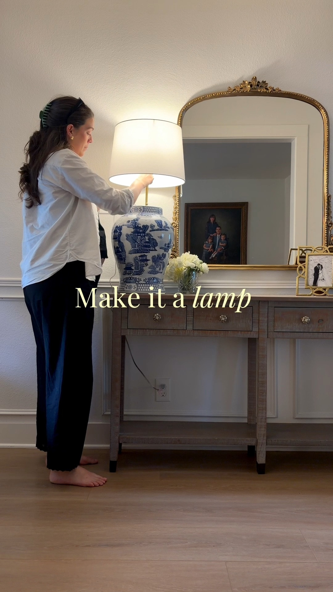 DIY chinoiserie lamp 🤍 linking the exact lamp I used. Vase is from Home Goods 

#LTKvlog #LTKHome #LTKdayinmylife