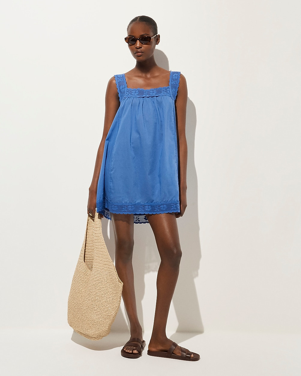 Lace-trim mini beach dress | J. Crew US