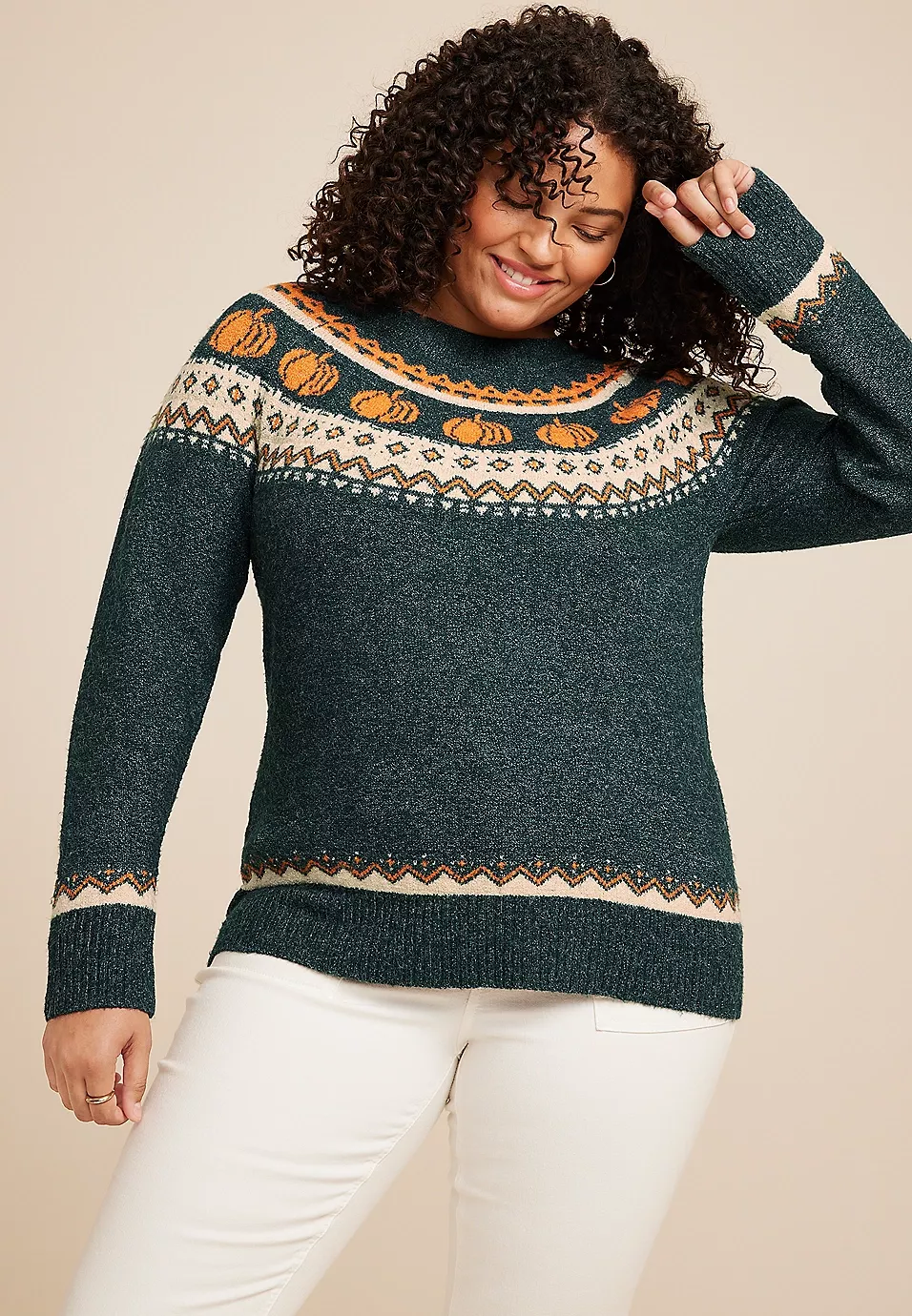 Plus size fair isle cheap sweater