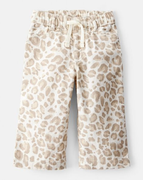 Baby Girl Leopard Wide-Leg Pants - Ivory | Carter's Inc